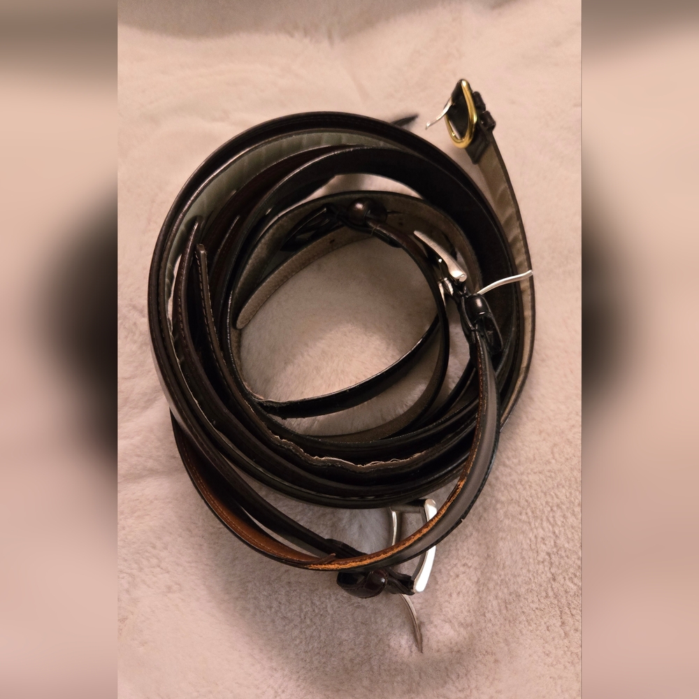 Scrap Leather Belt Lot 5 Vintage Dockers Liz Claiborne Gianfranco Ruffini Izod